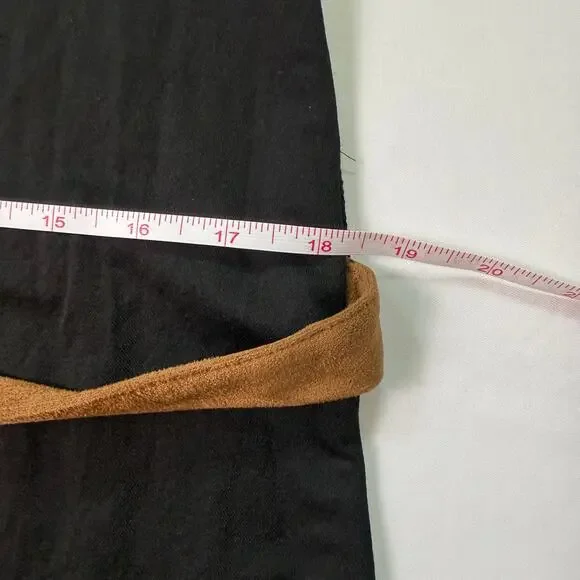 ZARA Black Long Sleeve Midi Dress with Camel Suede Belt NWT Size Small - Picture 8 of 12